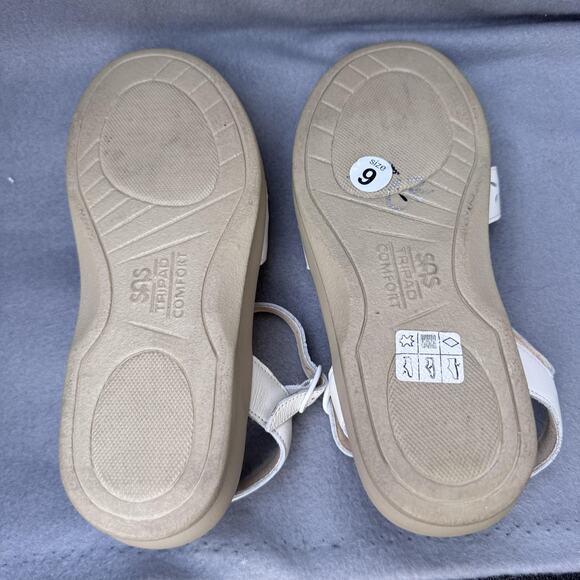 SAS Tripad Comfort Sandals Womens Size 6 White Leather Ankle Strap Made USA - Picture 8 of 9